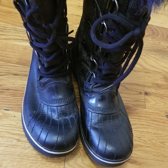 Black Glitter Sorel Tofino Lux Waterproof Size 10.5 - Picture 3 of 9